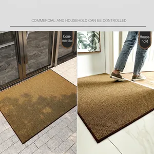 Tapis d'entrée professionnel antidérapant marron foncé pour hôtels et maisons