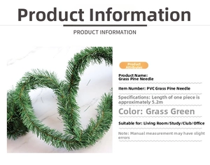 Detailed specifications of 5.2m green PVC artificial pine needle garland for home decor