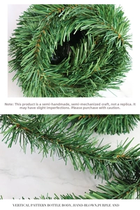 Close-up of PVC artificial pine needles garland for Christmas and home wall decoration