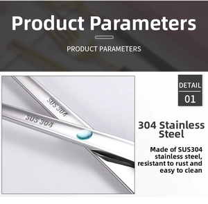 Close-up detail of the SUS 304 stainless steel engraving on high quality cutlery handle