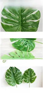 Detailed macro view showing the realistic vein texture and vibrant green of artificial leaves