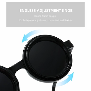 Innovative verstellbare runde Sonnenbrille mit UV-Schutz und stufenlosem Einstellknopf