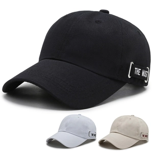 Casquette De Baseball En Coton Avec Anneau Métallique Broderie Ruban Ajustable Chapeau De Soleil Pour Hommes Femmes
