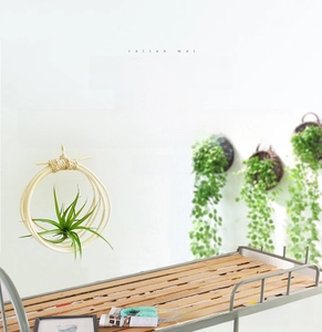 Close-up of thick rattan mat showing smooth texture and foldable design for summer