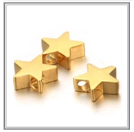 Detailed view of hollow gold stainless steel starfish pendants for DIY jewelry design