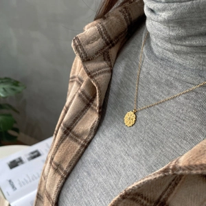 Flower Pendant Necklace 925 Sterling Silver 18K Gold Plated With Zircon Center Mandala Rose Chic Elegant Jewelry For Women
