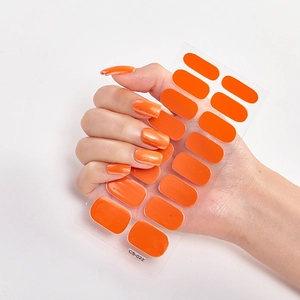 Einfarbige Nagelfolien in leuchtendem Orange CS-022 minimalistische Nagelaufkleber