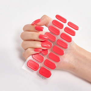 Einfarbige rote Nagellack-Aufkleber CS-027 in verschiedenen Größen für DIY-Maniküre