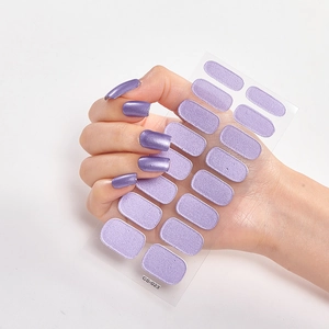 CS-023 minimalistische lila Metallic-Nagelaufkleber Set mit 16 Klebestreifen für Maniküre