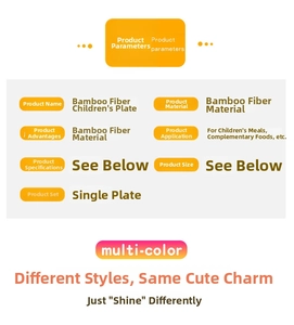 Detailed specifications of eco-friendly bamboo fiber children dinner plate with dimensions