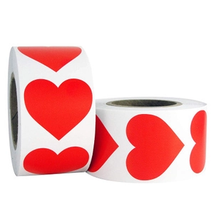 500Pcs Per Roll Heart Shaped Adhesive Stickers Coated Paper Heart Labels For Gift Wrapping Sealing Decoration Scrapbooking Multicolor Stickers
