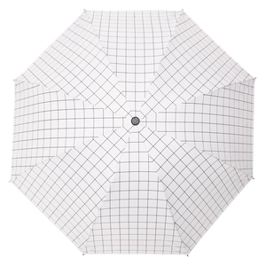 Minimalist white and black grid folding umbrella with UV protection and eight ribs structure