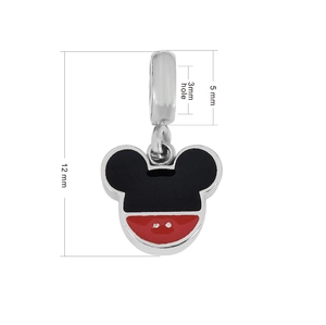 316L stainless steel Mickey pendant for DIY bracelets with enamel finish 12mm size