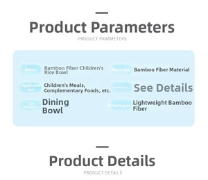 Detail view of bamboo fiber kids bowl features highlighting lightweight material usage