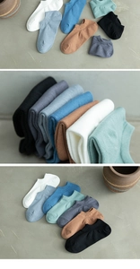Close-up detail of multi-color low-cut invisible socks with breathable cotton knit texture