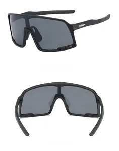 Detail view of anti-slip texture on temple tips of black sports cycling sunglasses