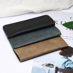 Étui À Lunettes Cuir Souple Pochette Imperméable PU Étui Protection Mince Portable Pour Lunettes De Soleil Lunettes Lecture