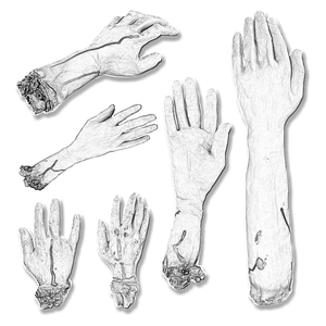 Halloween bloody severed limbs and hands props for haunted house spooky decoration