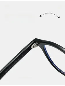 Detailed macro view of TR90 glasses frame metal hinge and size specs TR81163