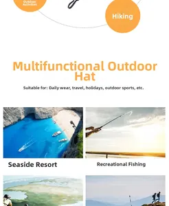 Detail view of waterproof sun hat used for hiking, fishing, and beach activities