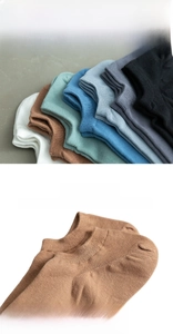 Detail of high-elasticity ankle cuffs and multi-color cotton blend low cut socks set