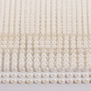 Self-adhesive white half-round pearl stickers in various sizes for car DIY and crafts