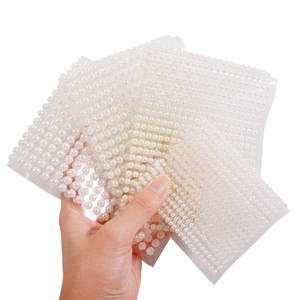 White self-adhesive pearl stickers in various sizes for DIY car interior and craft decor