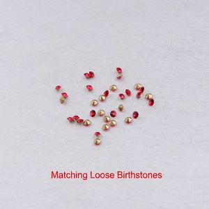 Pierres de naissance rouges taillées avec base dorée pour pendentif barre 3,5x32mm