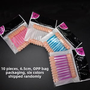 Detail view of 10pcs 6.5cm double-sided sponge eyeshadow brushes in random colors