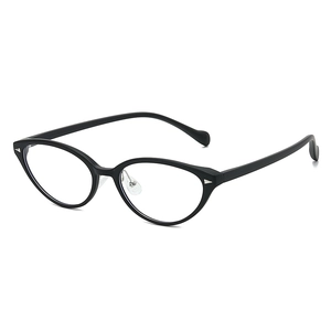 Montatura per occhiali cat-eye TR90 nero ultraleggero con rivetti a triangolo argento
