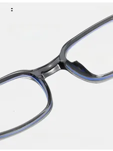 Detail of the integrated nose pads on TR90 square glasses for comfortable daily wear