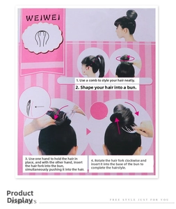 Step-by-step tutorial guide for creating a bun hairstyle using black U-shaped hair pins