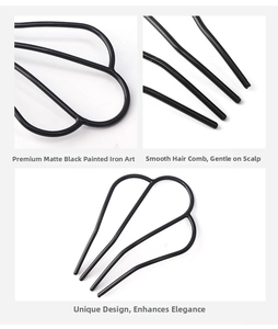 Macro detail of matte black hair comb with three teeth and smooth rounded tips