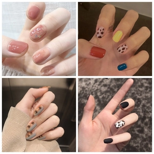 Vollflächige Nagelaufkleber Wasserdicht Selbstklebend Leopardenmuster Kuhmuster Glitzer Nude Farbe DIY Maniküre Wraps Für Frauen