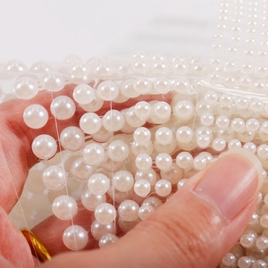 White semi-round pearl stickers sheet with adhesive backing for DIY car and phone decor