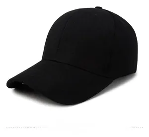 Side 45-degree angle view showing the fine twill cotton texture of the black baseball cap