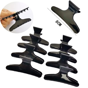 Mollette per capelli a farfalla nere da 8cm per lo styling professionale nei saloni