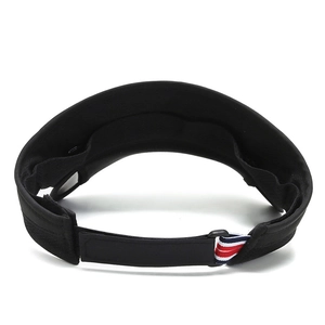 Visière pare-soleil noire pour femme avec fermeture velcro et ruban tricolore
