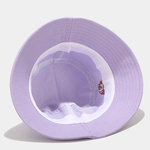 Lavender purple bucket hat detail showing cotton texture and white inner sweatband