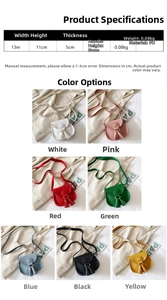 Detailed dimension guide for mini PU leather kid's handbag with size and weight specs