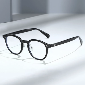 Round Eyeglasses Frame TR90 Retro Anti Blue Light Optical Glasses For Women Men Japanese Korean Style Full Frame