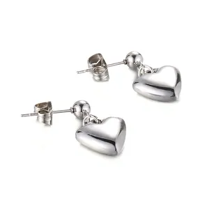 Orecchini Pendenti A Cuore Acciaio Inossidabile Lucidato Geometrico Gioielli Alla Moda Regalo Per Donne Ragazze