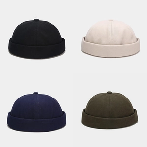 Docker Hat Miki Hat Brimless Cap Cotton Retro Streetwear Solid Color Adjustable Sailor Cap For Men Women Hip Hop
