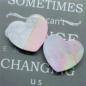 Marble pattern heart-shaped expanding phone sockets in pink and rainbow epoxy finishes