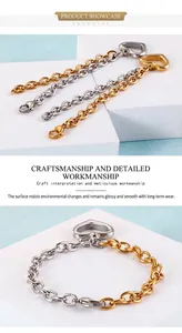 Detailed view of hollow heart pendants on chunky chains in gold, silver, and dual finishes