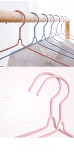 Detailed view of non-slip plastic coated metal hangers with shoulder hooks and sturdy frame