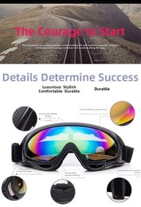 Detail view of UV400 polarized ski goggles with rainbow lenses and breathable padding