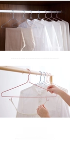 Detail of non-slip plastic coated clothes hangers with side hooks for tank tops