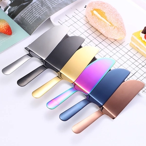 Stainless Steel Cake Server Pizza Spatula Serrated Edge Triangular Pie Divider Mirror Polished Baking Tool