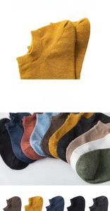 Detail view of anti-slip heel design and reinforced toe on multi-color cotton boat socks